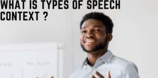 What is types of speech context ? What is types of speech context